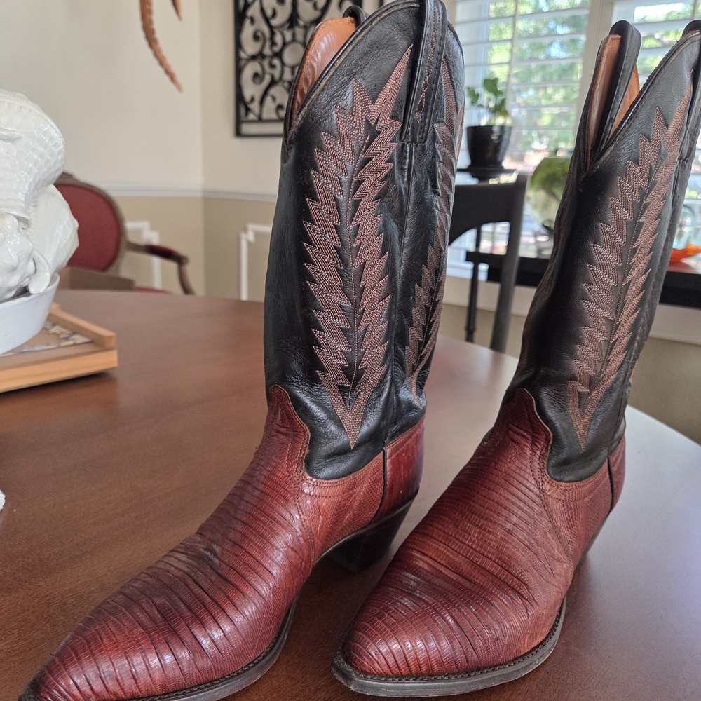 J. Chisholm Black and Brown Western Boots